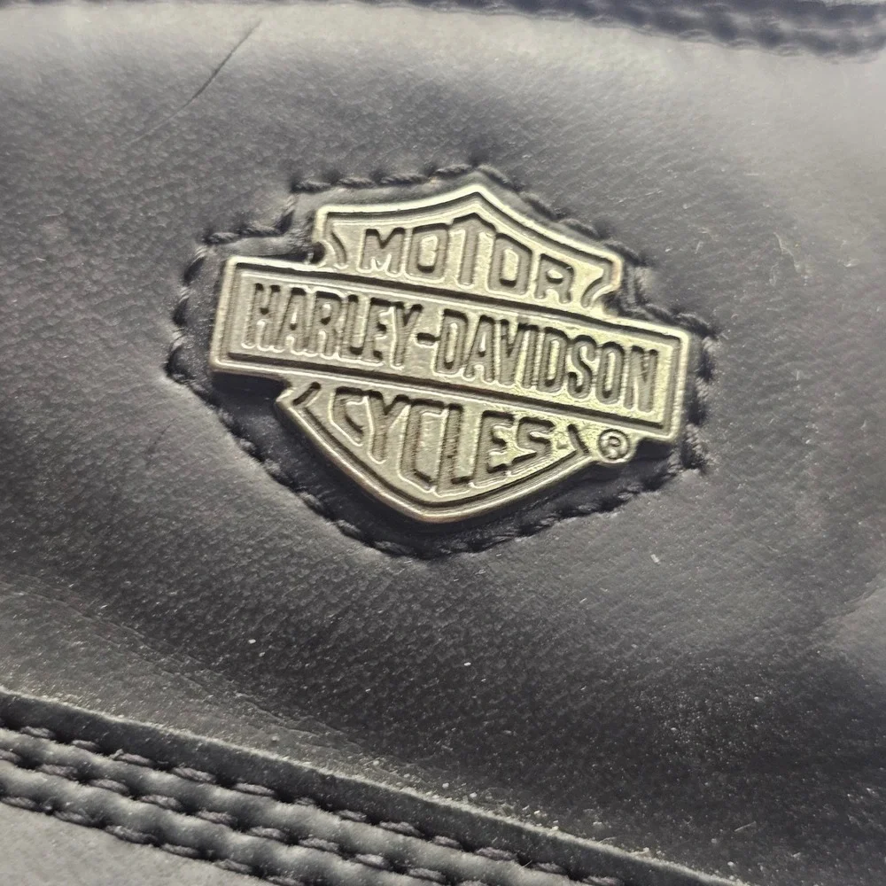 Harley-Davidson Leather Work Boots 11.5 Black Biker Motorcycle Y2K Grunge 91146
